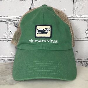 Vineyard Vines Adult One Size Mesh Cap Whale Patch Outdoor Green Trucker Hat